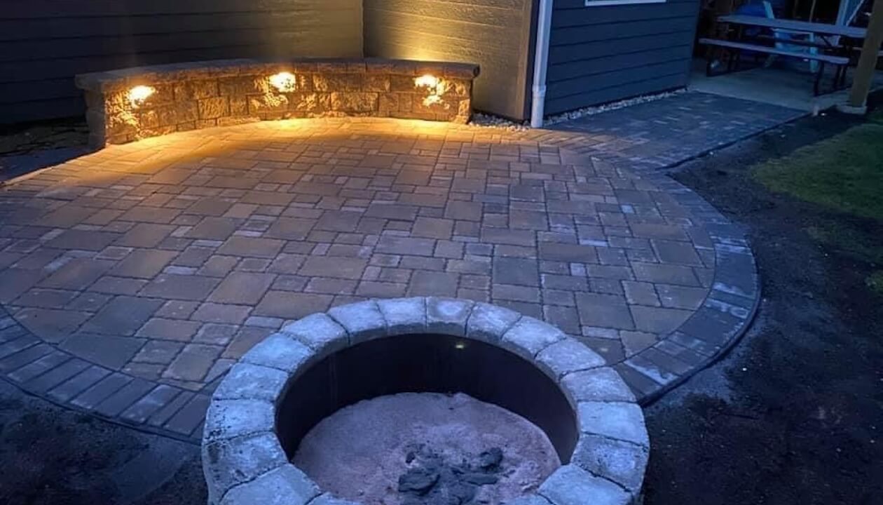Paver Patio Fire Pit Seating Wall Sioux Falls SD